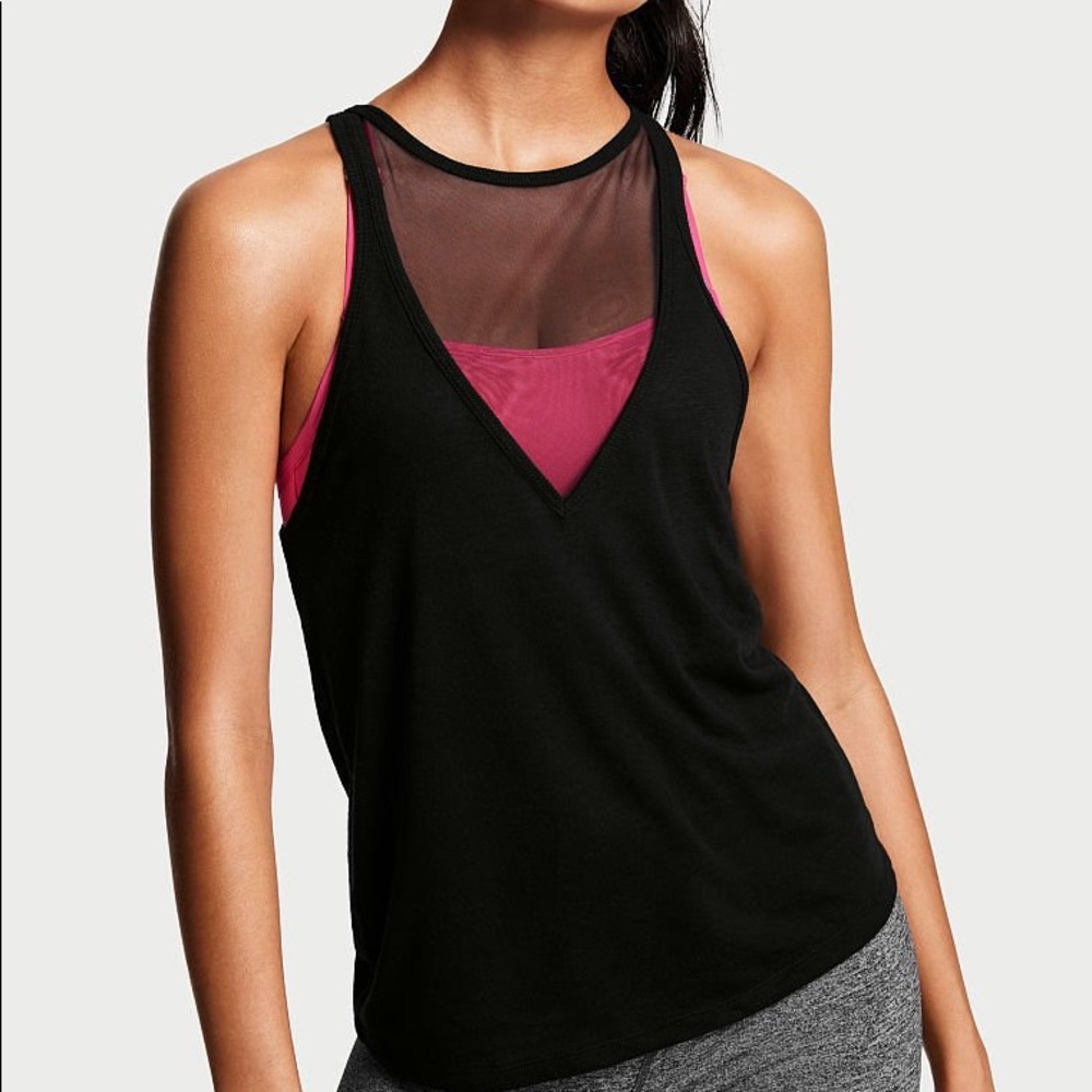 Victoria’s Secret Black Mesh Insert Tank Top
